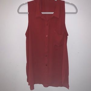 Burnt orange button down blouse